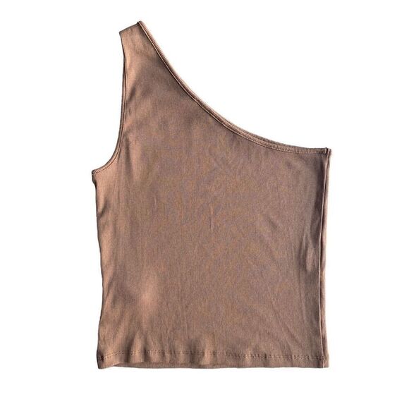 Madewell Supima Rib One-Shoulder Tank in Stable/brown - Picture 6 of 10